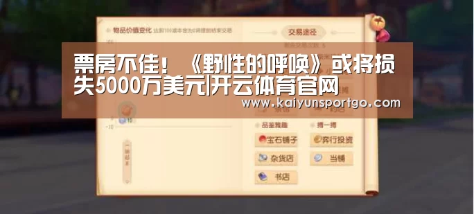 票房不佳!《野性的呼唤》或将损失5000万美元|开云体育官网(图2) 开云体育足球