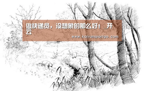 做快递员,没想象的那么好!_开云(图2) 开云体育足球